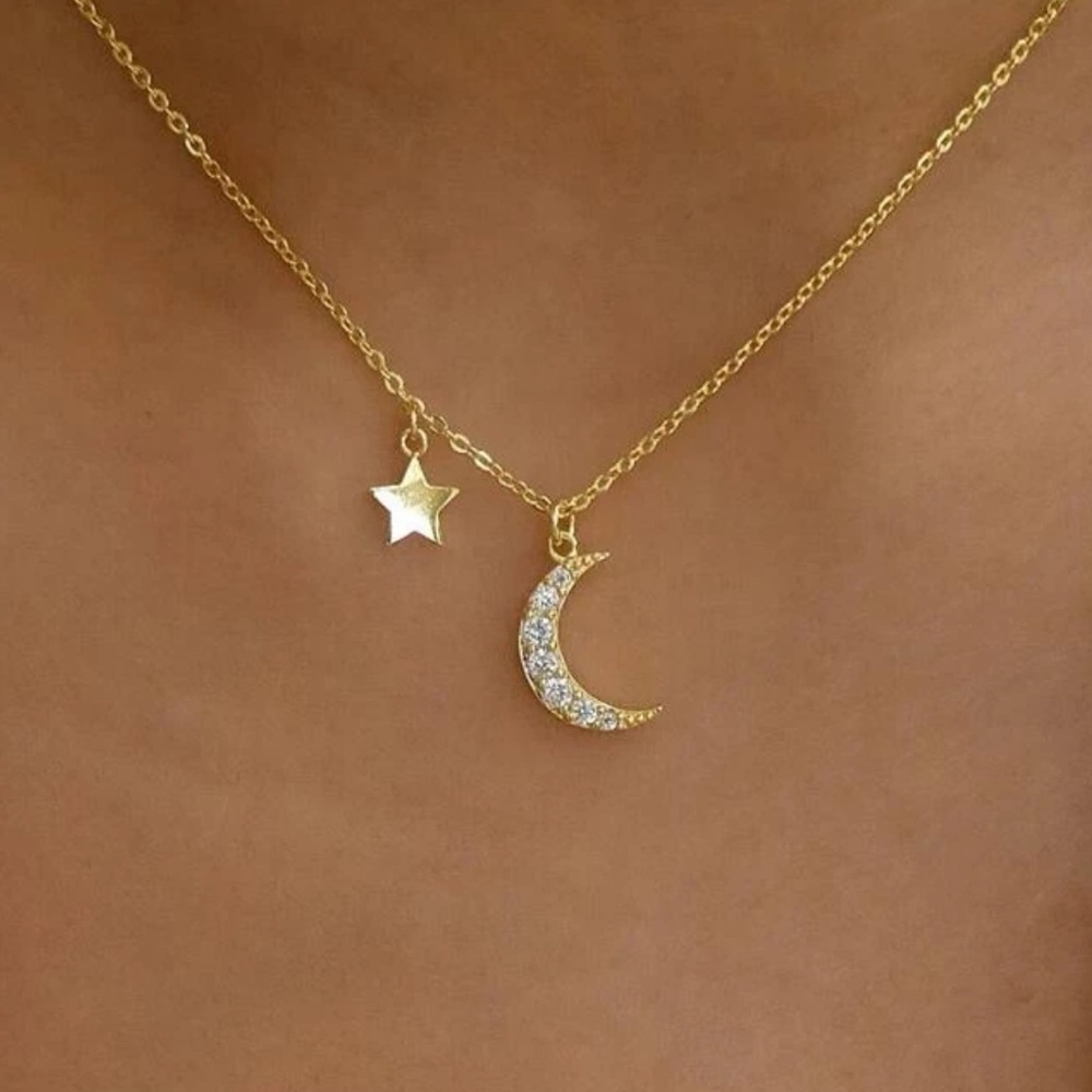 2/$10 RESTOCKED! Moon and Star Charm Necklace Dainty Celestial Cute